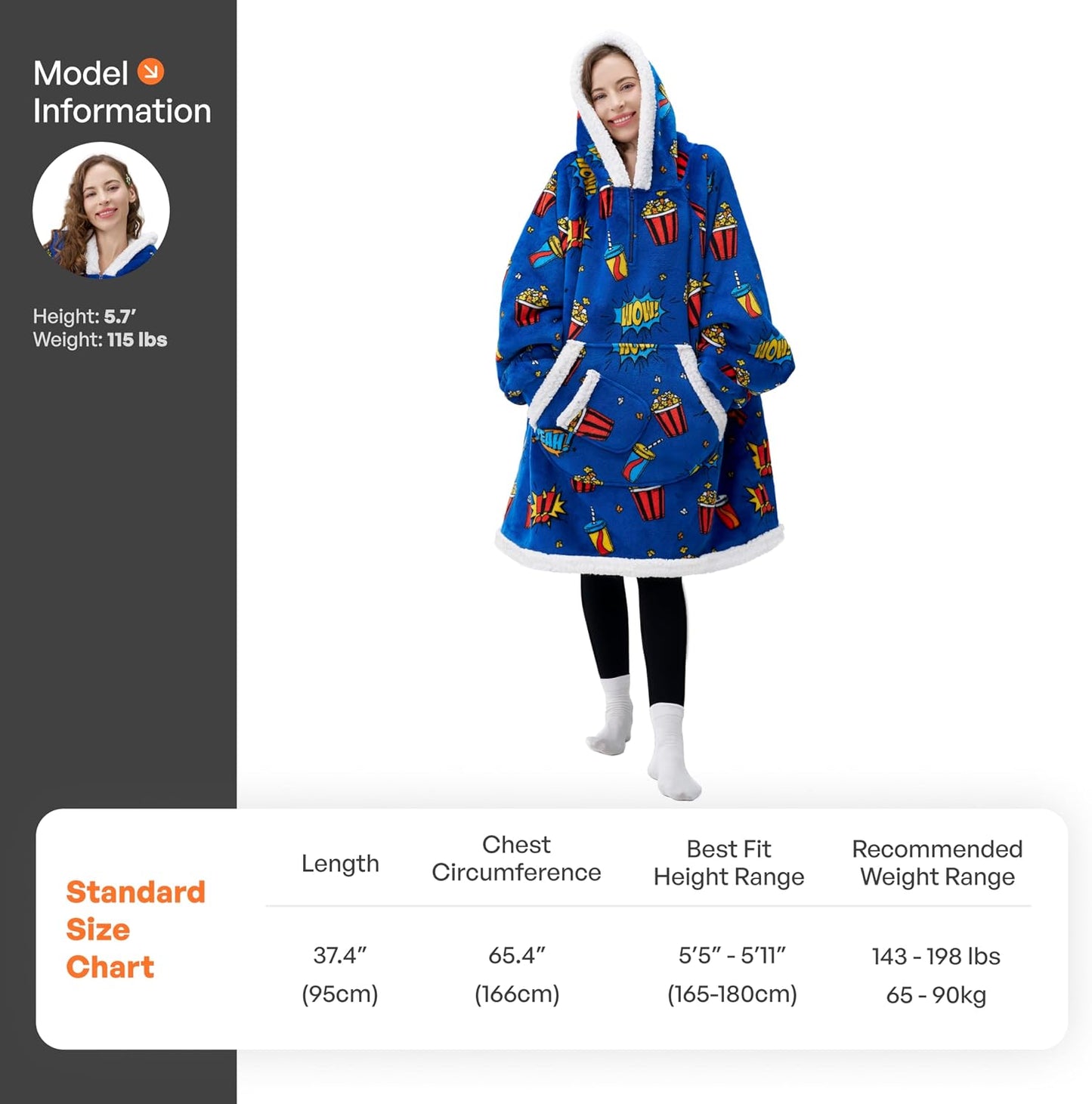 Giggling Getup Wearable Blanket Hoodie for Adults Gifts for Teen Girls Sister Women Sherpa Fleece Printed Hooded Blanket Sweatshirt Warm Cozy with Pocket & Sleeves Beige Cat