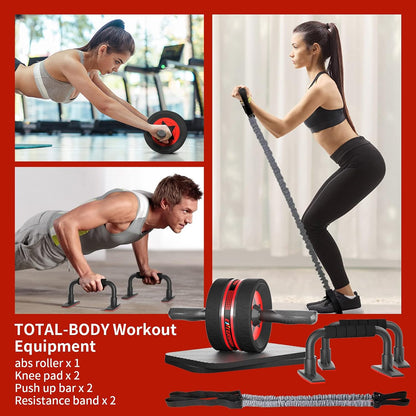 Ab Roller Wheel for Abs Workout - Abdominal Exercise Equipment with 2 Knee Pads for Home Gym, Core Strength Training, Fitness Equipment for Men & Women