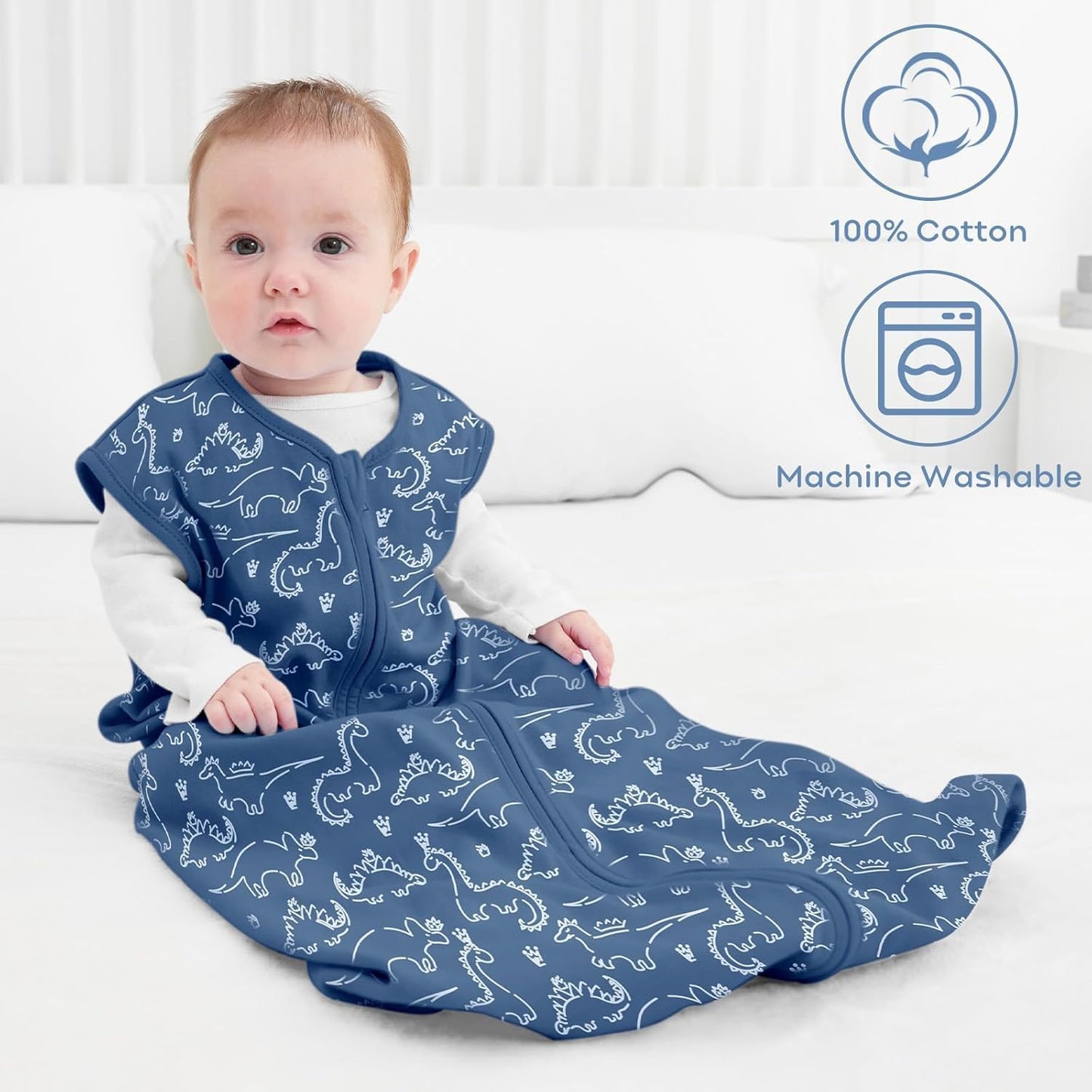 Yoofoss Baby Sleep Sack Baby Wearable Blanket 100% Cotton 2-Way Zipper Toddler Sleeping Sack
