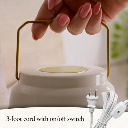 Candle Warmers ETC. Illumination Fragrance Warmer- Light-Up Warmer for Warming Scented Candle Wax Melts and Tarts or to Freshen Room, White Harmony