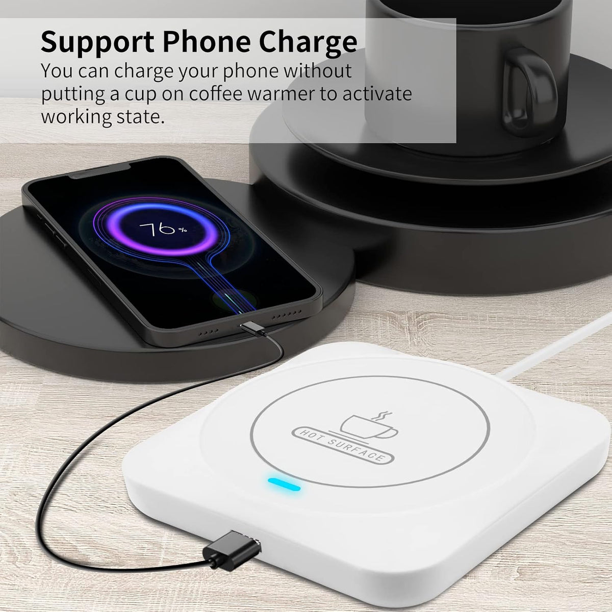 Coffee Mug Warmer, Smart USB Coffee Cup Warmer with Pressure-Induced Auto On/Off, Coffee Accessories for Home Office Desk