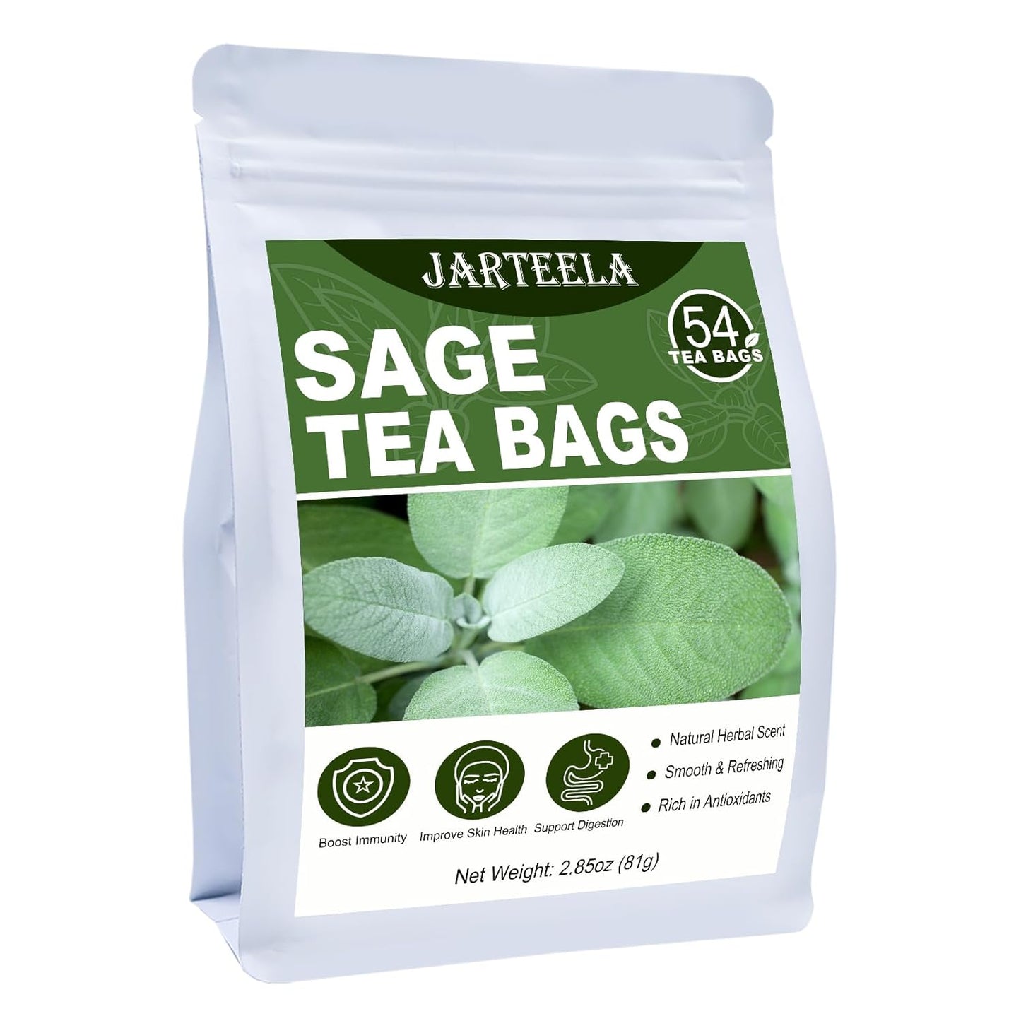 Jarteela Lemon Balm Tea, 1.5g x 60 Count - Natural Melissa Officinalis - Pyramid Herbal Lemon Balm Tea Bags for Digestion - Non-GMO - Caffeine-Free
