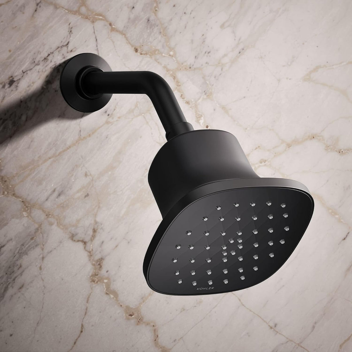 KOHLER 33631-Y-BN Cinq Round Single-Function Filtered Showerhead, Five-Layer Filtration, 2.5 GPM, Full Coverage Spray, Premium Durable Material, Vibrant Brushed Nickel