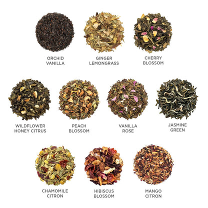 Tea Forte Premium Presentation Box Gift Set Sampler, 20 Count, Assorted Blends Individually Wrapped Handcrafted Pyramid Infuser Bags, Jubilee Tea