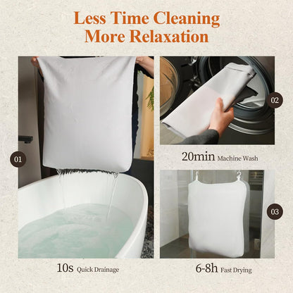 Luxury Bathtub Pillow,Head,Neck & Back Support,Quick-Drying 5D Mesh Core,Gift for Bath Lovers,Adjustable Thickness Fits Any Bathtubs,Easy to Maintain,Light Grey