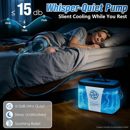 Ice Machine for Knee After Surgery, Extra Large Wrap & Flippable Kneecap Pad, 18QT Cooler, 12H Cooling, Programmable Timer, Leak-Resistant Sealing & Steady Cold Compression for Knee Replacement Care