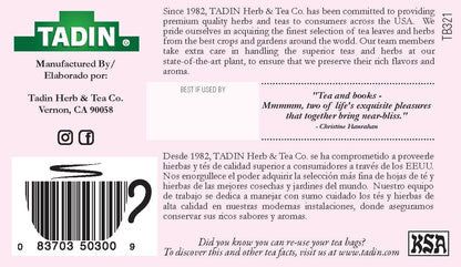 Tadin Seven Blossoms Tea, Herbal Tea, Caffeine Free, 24 Tea Bags Per Box, Pack of 1