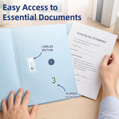 Estate Planning Binder, Document Organizer, Emergency Records File (Blue)