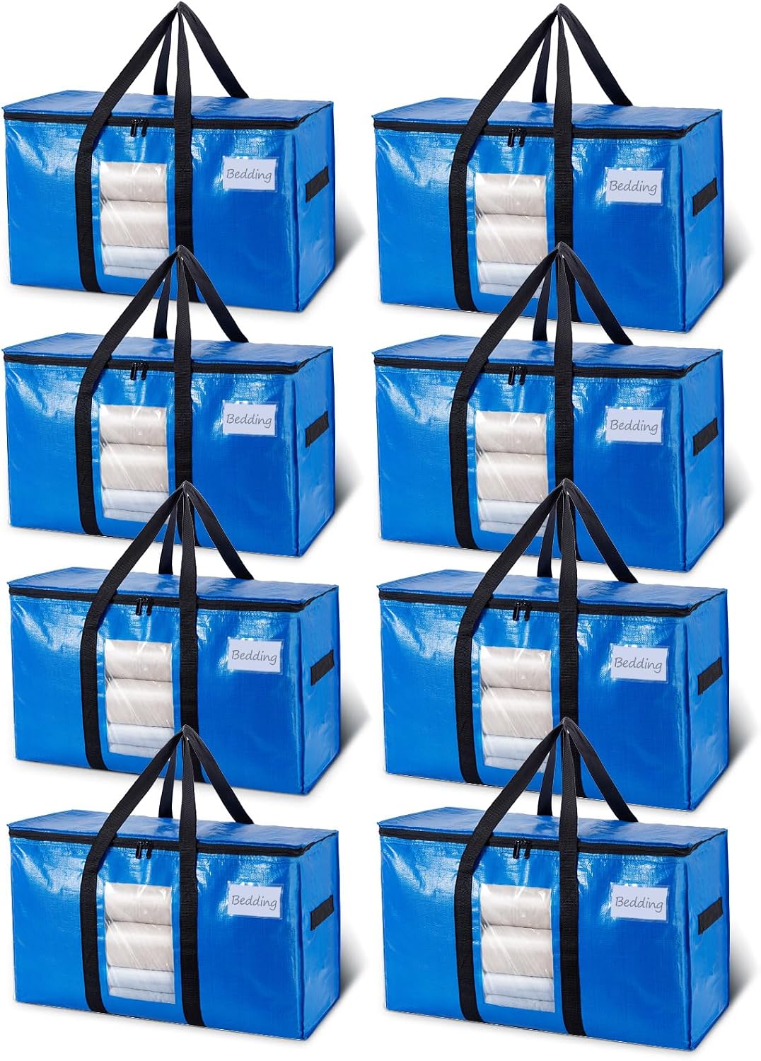 TAILI Blue Extra Large Moving Bags,Storage Bags with Visible Window
