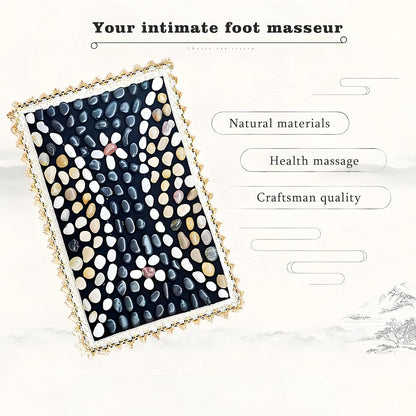 LIYAOLI Wood Foot Massager Mat - Portable Acupressure Pad for Pain Relief, Foldable Pressure Point Relief Tool, Home Spa Therapy Foot Massage Board, Ideal Gift for Seniors