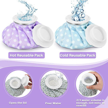 Honoson 4 Pack Reusable Ice Pack for Injuries, Ice Bags Hot Water Bag for Hot & Cold Pain Relief No-Leak Elastic Breathable for Muscle, Joint Pain Swelling, Sports & Home Use(Cute Fruit Style)