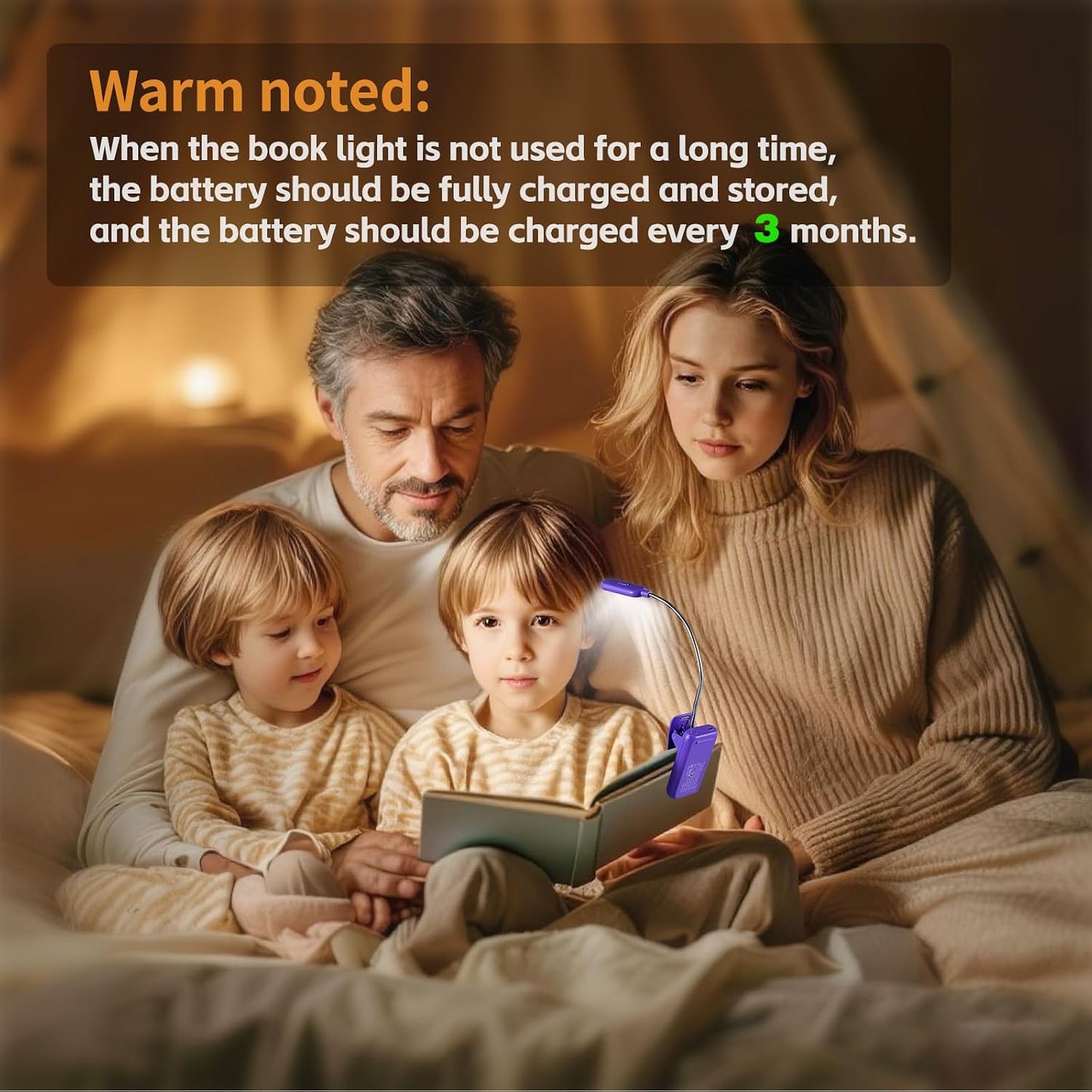 VAVOFO Clip On Book Light for Bed Kids, 7 LED Reading Light with 9-Level Warm Cool White Daylight, Eye Care Lamp with Power Indicator for Bookworms (Blue)