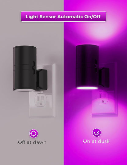 L LOHAS LED Night Light, Amber Nightlight, Dimmable Night Light, Light Sensor, Yellow Nightlight, 0-100LM, Sleep Light for Kids, Soft & Warm Light for Bedroom, Bathroom, 2 Pack