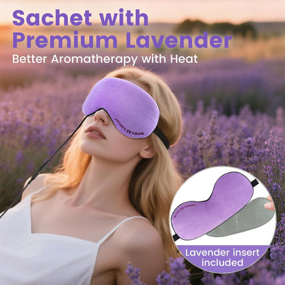 Aroma Season Heated Eye Mask for Dry Eyes, Warm Eye Compress with 4 Heat & time Levels, Washable Eye Heating Pad Blepharitis, Styes, Travel, Improved Sleep, Gift (Gray)