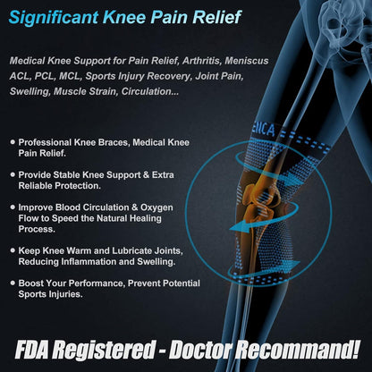 NEENCA Professional Knee Brace, Medical Knee Support for Women & Men Relief