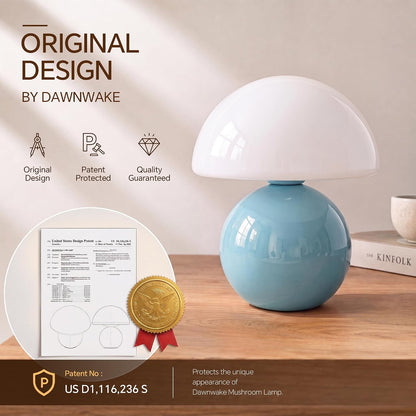 Dawnwake Mushroom Lamp Table Lamp for Bedroom-Small Desk Table Lamps,White