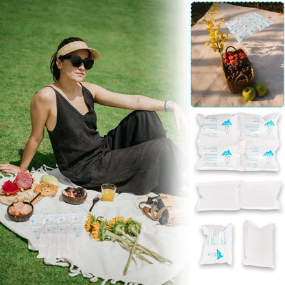 Reusable Ice Packs for Shipping & Coolers Dry Ice for Shipping Frozen Food Cold Pack for Lunch Bags, Long Lasting Cold Ice Pack Sheets for Transport Food (10 Sheets x 16 Cells)