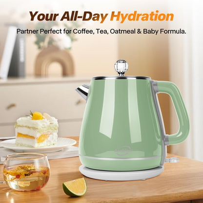 1.8L Electric Kettle, Tea Kettle with Fast Boil 1350W, Pearl White