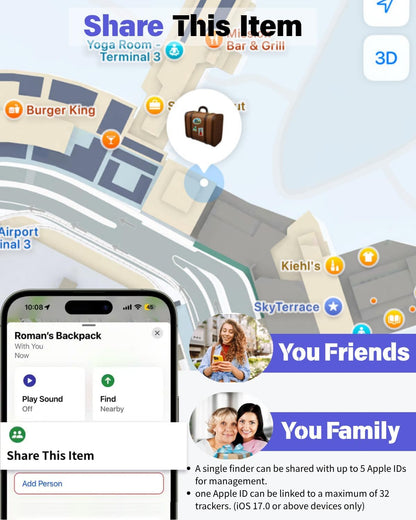 Apple MFI Tracking Card Rechargeable, Tracker for Find My(iOS Only)