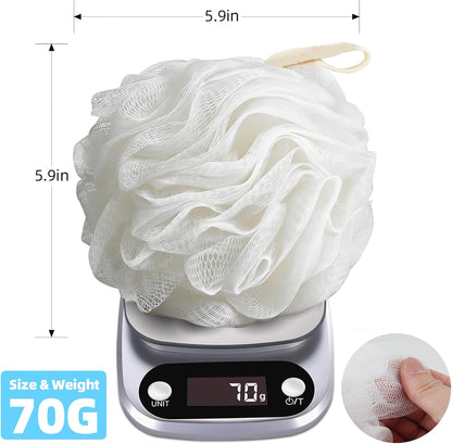 Chuya Bath Sponges Loofahs 70 Grams Large Size,4 Pack Shower Sponge Exfoliating Cleaning Bath Loofa Body Scrubber Balls for Women Men Children Washing