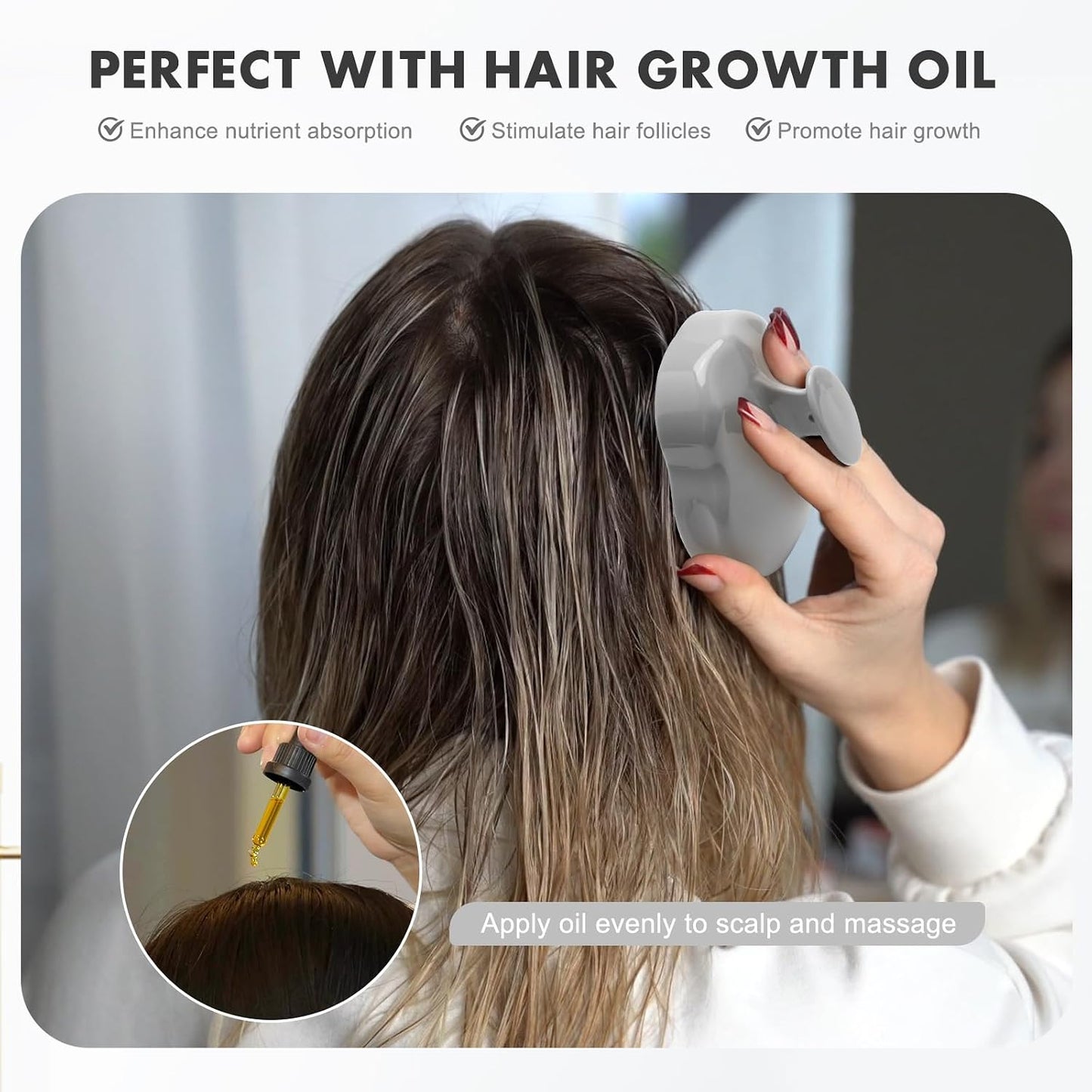 FREATECH Scalp Scrubber Scalp Massager Hair Growth, Shower Shampoo Brush with Silicone Bristles for Dandruff Removal and Hair Care, Wet & Dry Hair Massager Scalp Exfoliator for Men Women Kids，Black