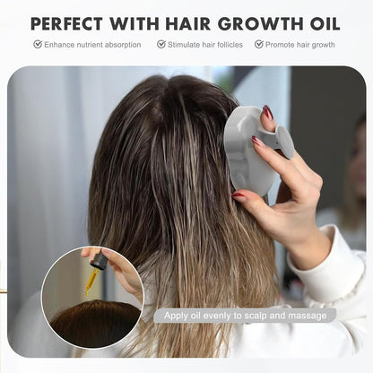FREATECH Scalp Scrubber Scalp Massager Hair Growth, Shower Shampoo Brush with Silicone Bristles for Dandruff Removal and Hair Care, Wet & Dry Hair Massager Scalp Exfoliator for Men Women Kids，Black