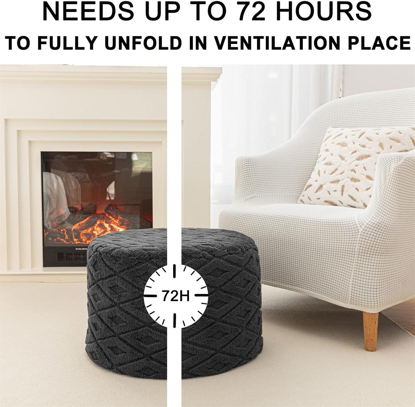 Round Pouf Ottoman 20 x 20 x 14 Inches Boho Poof Home Decor Floor Pouffe Ottoman Foot Rest for Couch Sofa Bean Bag Chairs Living Room Bedroom (Green)