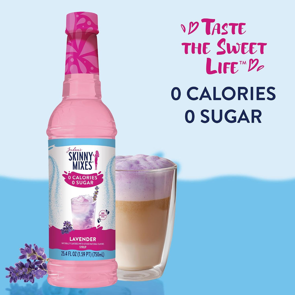 Jordan's Skinny Mixes Lavender Syrup for Drinks, 25.4 fl oz