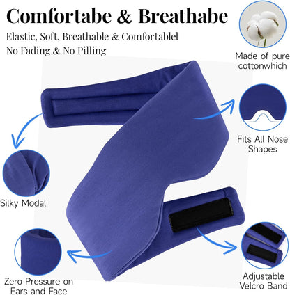Cotton Sleep Eye Mask for Men Women, 100% Blocking Light Sleeping Mask for Side Sleeper, Soft Zero Pressure Cooling Blackout Eye Masks for Sleep, Eye Covers for Sleeping fits All Heads Adjustable