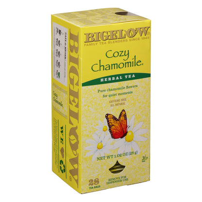 Bigelow Cozy Chamomile Herbal Tea,Caffeine Free Tea with Chamomile Flowers, 100 Count Box (Pack of 1)