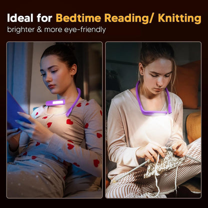 Reading Light, Rechargeable Neck Light, Stepless Dimming Book Light