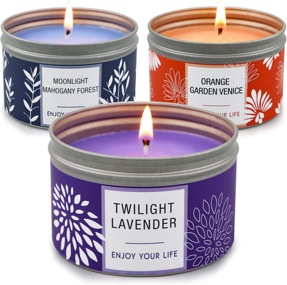 Candles, Scented Candles Gift Set for Women, 8 Pack Fruity Floral Soy Wax Aromatherapy Candles, Travel Tin Candles in Artist Gift Box, Birthday Gifts for Mom, Wife, Sister, Friend, Housewarming