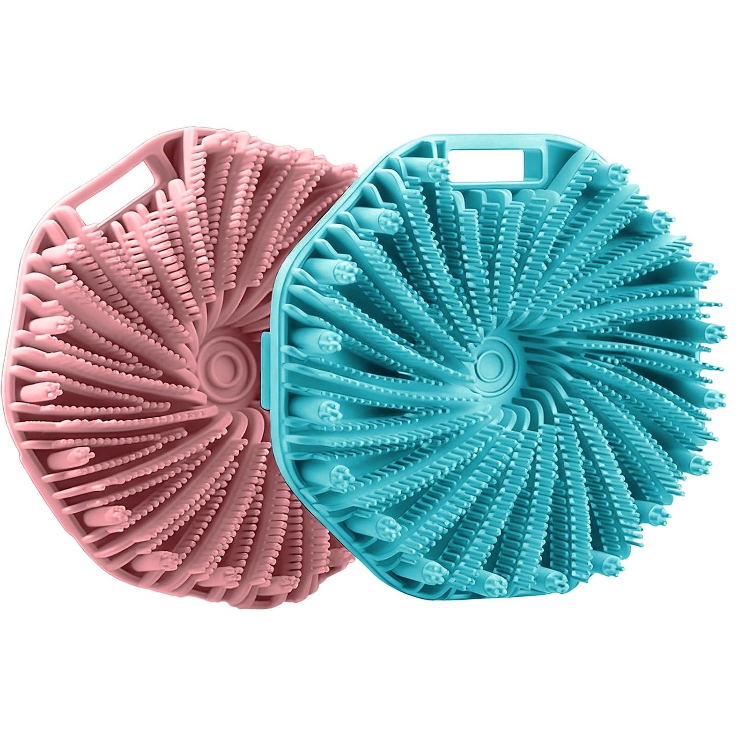 Silicone Body Scrubber – Dual-Sided Silicone Loofah for Shower, Set of 2 Soft Exfoliating Body Bath Shower Scrubber Loofah Brush Easy-to-Clean for Sensitive Kids Women Men All Kinds of Skin