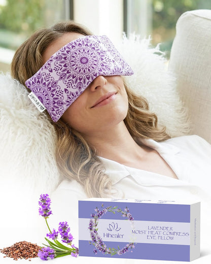 Hihealer Lavender Eye Pillow for Relaxation, Yoga, Sleep, Weighted Eye Mask