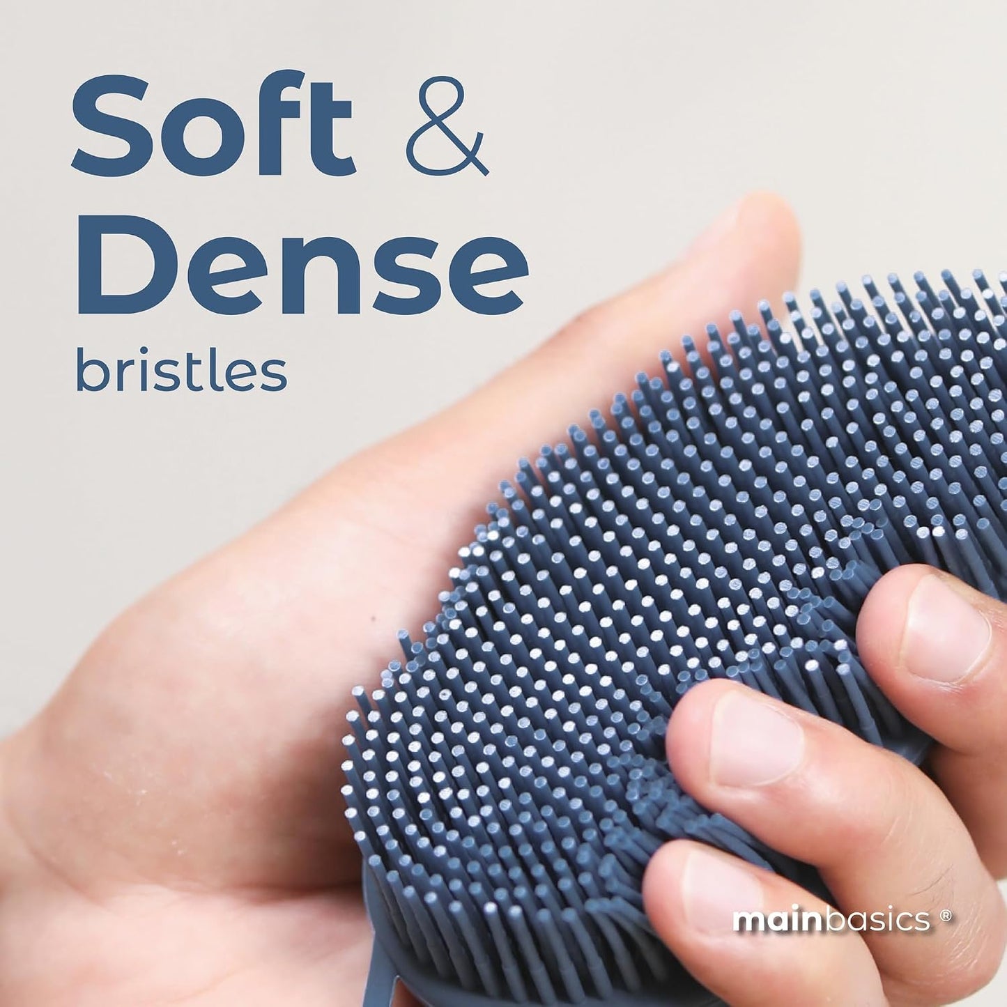 MainBasics Silicone Body Scrubber, Pink, Exfoliate | Dual-Sided, Shower Exfoliator, For Men & Women, Loofah Alternative