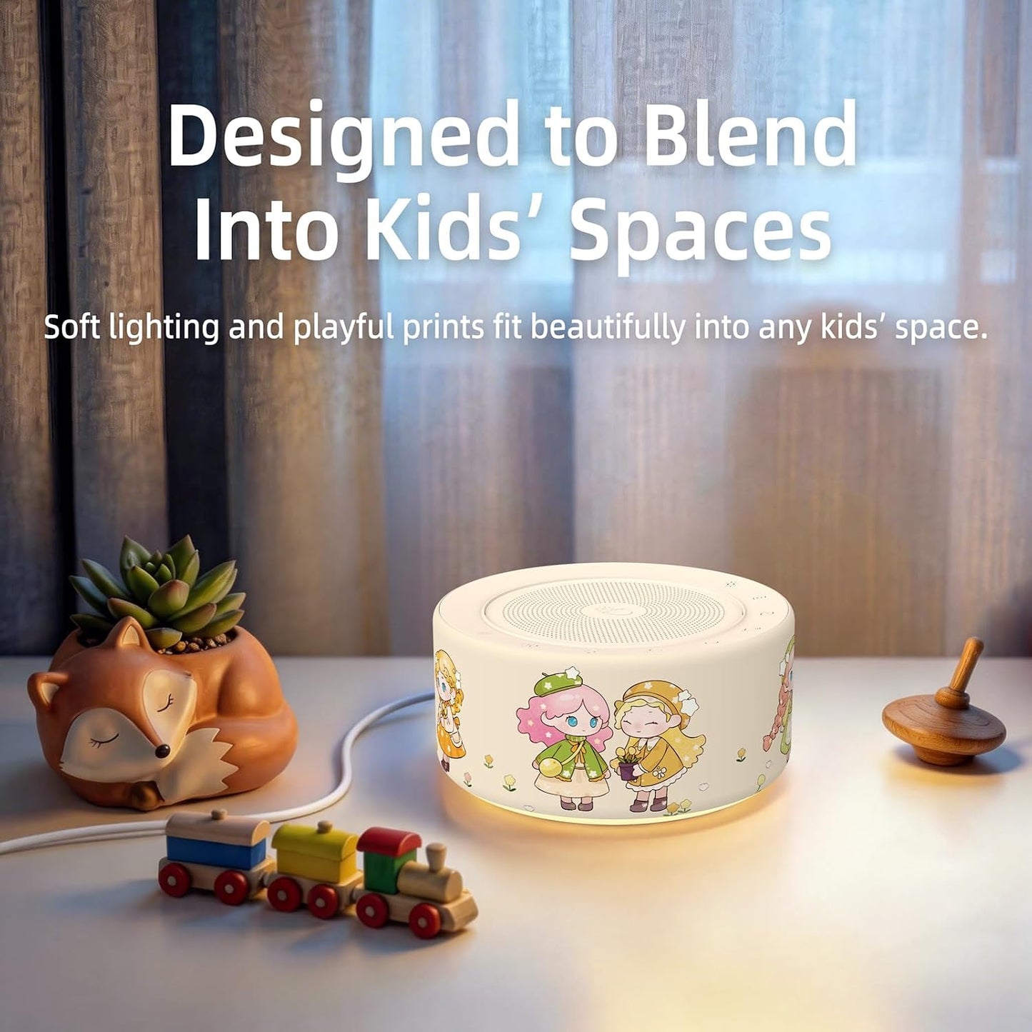 Kipcush White Noise Machine for Baby & Adults, 30 Soothing Sounds, Soft Non-Glare Nursery Lamp, 8 Color Night Lights, Memory Function (Angel V1 White, Standard)