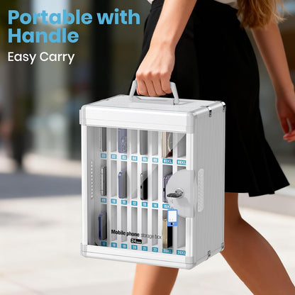 36 Slots Cell Phone Locker for Classroom, Portable Mobile Phone Storage Box with 【2 Different Size Slots】, Phone Lock Box Wall Mounted (Black)