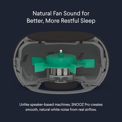 SNOOZ Pro White Noise Sound Machine - Natural Fan Noise, Non-Looping Sound, App Scheduler - Travel Case Included, Sleep Aid for Adults & Baby, 10 Volume Settings, Portable, Gift Registry - Cotton