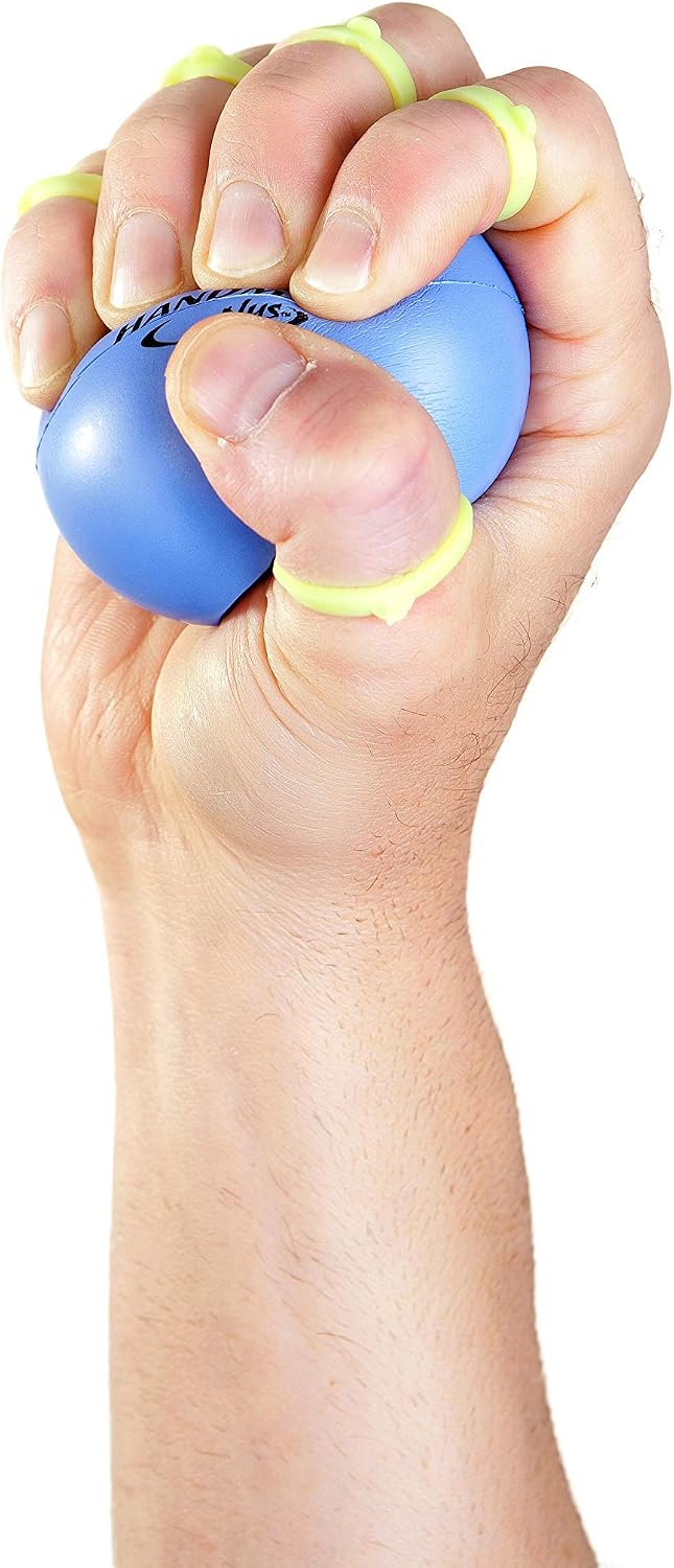 Handmaster Plus Physical Therapy Hand Exerciser - Forearm Exerciser with Stress Relief Ball - Hand Therapy Balls for Exercise, Training - Finger Exerciser & Strengthener - Firm Tension, Orange