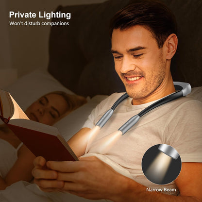 Gritin Book Light,Eye Caring 3 Colors & Stepless Dimming Neck Reading Light