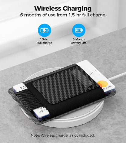 for MagSafe Wallet Works with Apple Find My, 5-Card RFID Holder with Pop-Up Strap, Strong Magnetic Wallet for iPhone 17/16/15/14/13/12 Pro Max Air Plus, Wireless Charging, Black