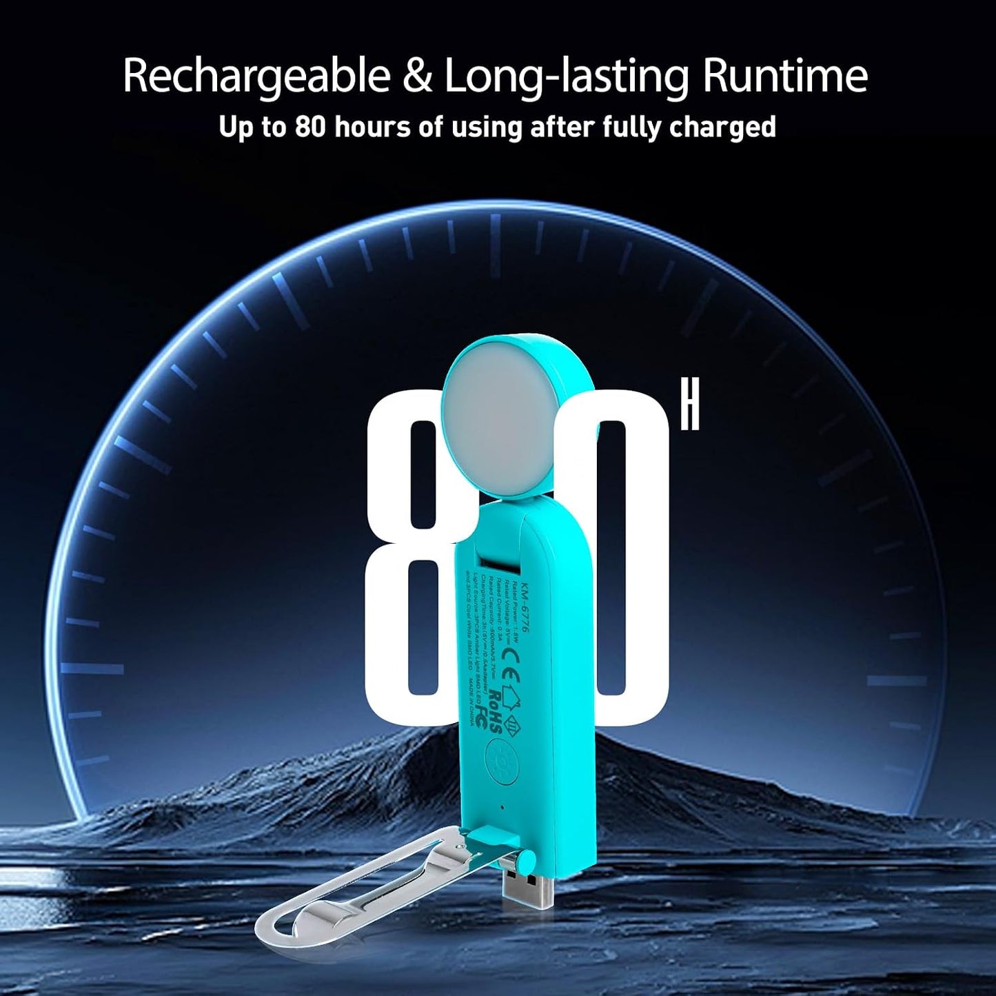 VAVOFO USB Rechargeable Book Light, Blue Light Blocking, Amber Clip-On Bookmark Shaped Reading Light, Eye Care 6 LEDs With 9 Lighting Modes for Bookworms (Grey)