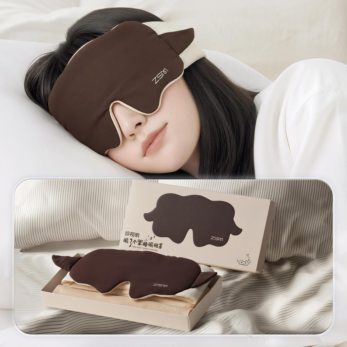 Sleep Mask 100% Mulberry Silk, Misty Blue