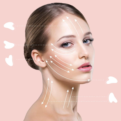 rosenice Gua Sha Facial Tools Guasha Tool Gua Sha Jade Stone Manual Massage Sticks for Jawline Sculpting and Puffiness Reducing for Face Body Tensions Reduce Festive Gifts