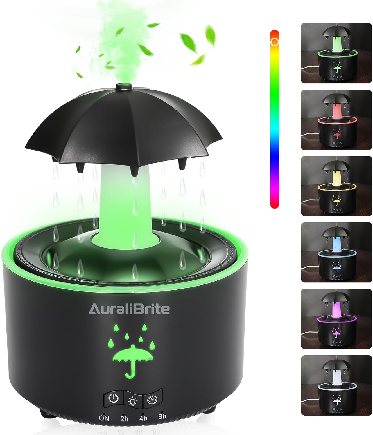 Aesthetic 2-in-1 Humidifier Oil Diffuser with 360° Rotating Raindrop & 7 LED Mood Lights,Ultrasonic Quiet Cool Mist Humidifier for up to 24 Hrs,Ideal Holiday Gifts for Home