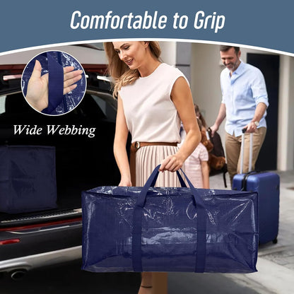 Extra Heavy Duty Large Moving Bags with Strong Zipper, Dark Blue