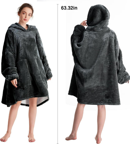 Aemicion Strawberry Blanket Hoodie,Oversized Sherpa Wearable Hooded Blanket,Warm Cozy Sweatshirt Gifts for Women Girls Adult