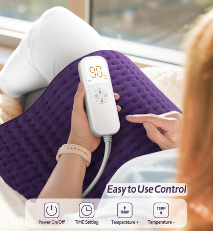Heating Pad for Back Pain Relief, Extra Large 17"x33" Electric Heat Pad with 6 Heat Settings, 4 Timers, Auto Shut-Off - Machine Washable for Neck Shoulder Cramps, Christmas Gift for Women Mom Wife