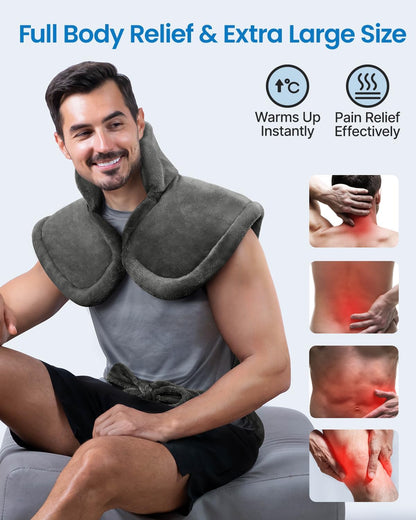 RENPHO Fathers Day Dad Gifts, Electric Heating Pad - 6 Heat Levels for Neck Shoulder and Back, Birthday Gifts for Women Men, Weighted Pad for Snug Fit, ETL Certified, FSA Eligible, 24"x33" Gray