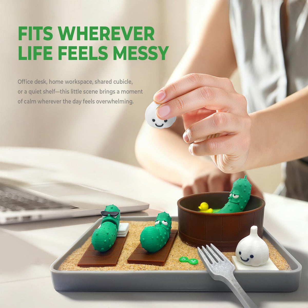 Dumpster Fire Zen Garden for Desk, Funny Coworkers Office Accessory Gifts